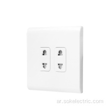 مقابس كهربائية بريطانية 2Gang 2Pin Socket Outlets White